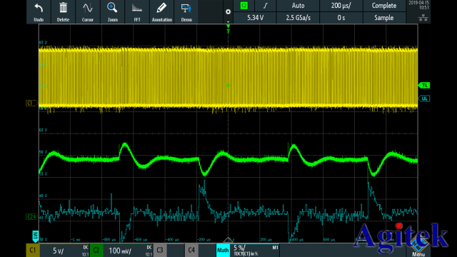 在分析脈沖寬度調制信號時,羅德和施瓦茨示波器的應用(圖5) 在分析脈沖寬度調制信號時,羅德和施瓦茨示波器的應用(圖5)