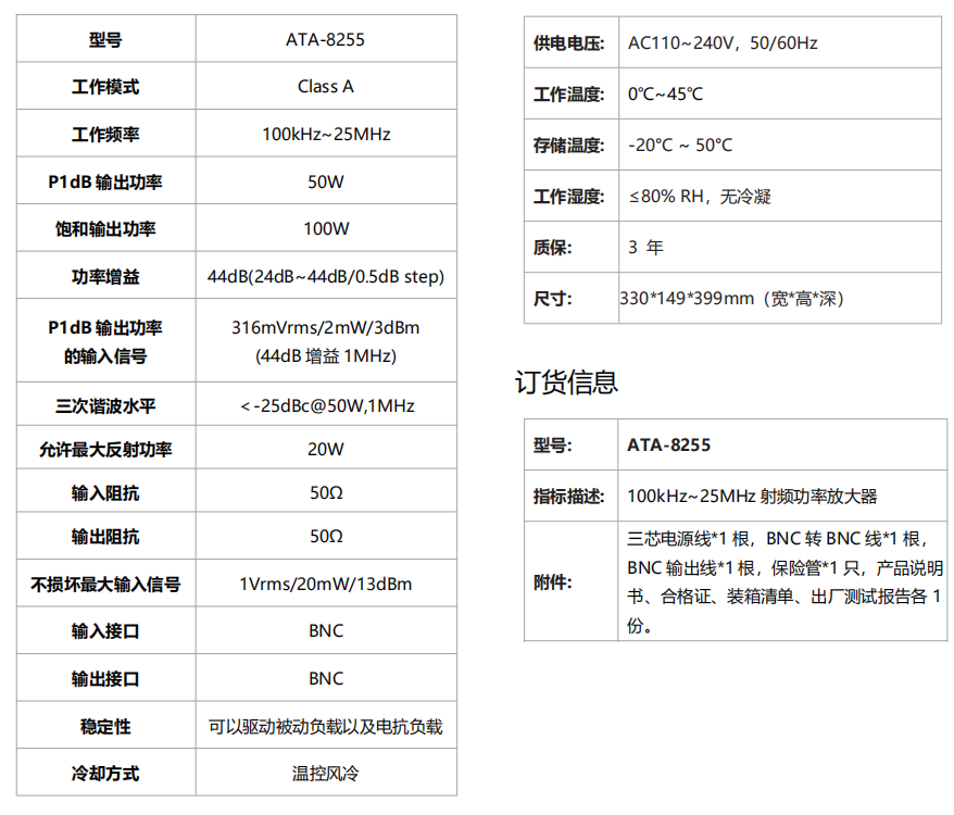 ATA-8255射頻功率放大器(圖1) ATA-8255射頻功率放大器(圖1)