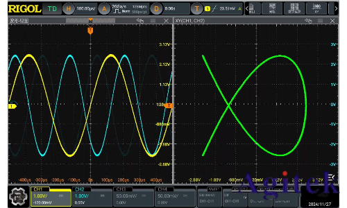 普源示波器測量相位差的方法