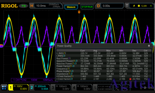 普源DS7054示波器電源質量與效率分析測試(圖5) 普源DS7054示波器電源質量與效率分析測試(圖5)