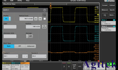 泰克混合信號示波器 MSO24, MSO222添加數(shù)學(xué)、參考或總線波形(圖2) 泰克混合信號示波器 MSO24, MSO222添加數(shù)學(xué)、參考或總線波形(圖2)
