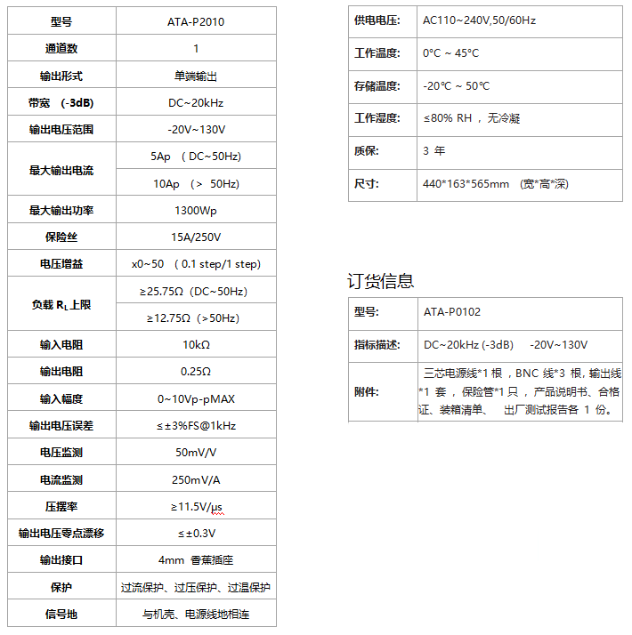 ATA-P2010功率放大器(圖1) ATA-P2010功率放大器(圖1)